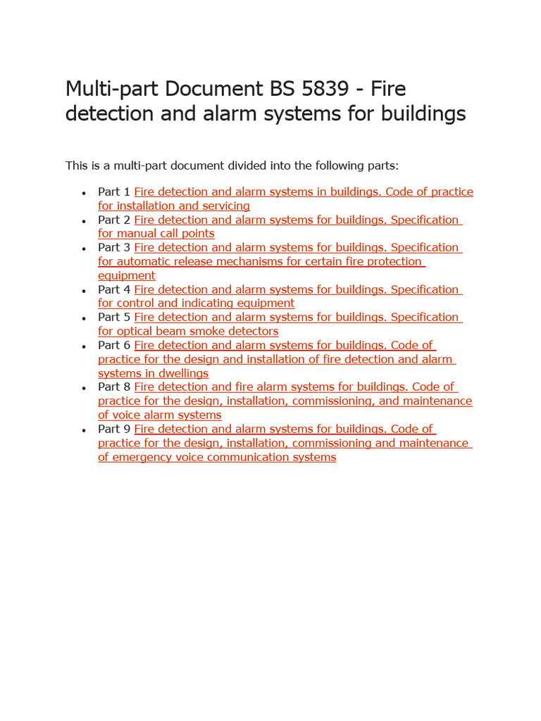 BS 5839 Fire Alarm Systems Overview | PDF