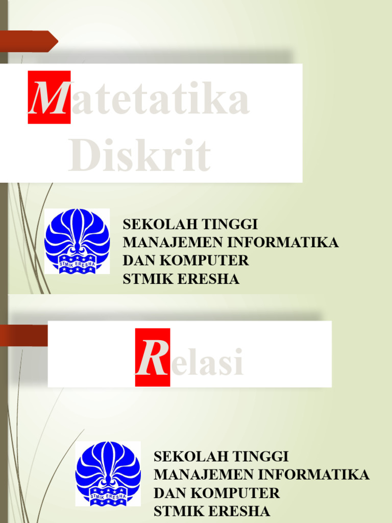 Matematika Diskrit - Relasi | PDF