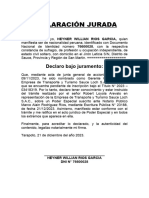 Declaración Jurada de CONOCIMIENTO - SR ROBERT