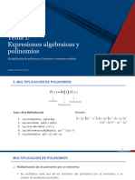 Multiplicación de Polinomios. Productos y Cocientes Notables