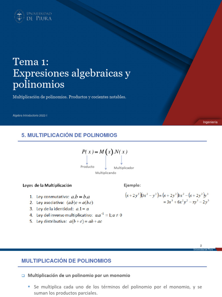 Multiplicación de Polinomios | PDF | Multiplicación | Factorización