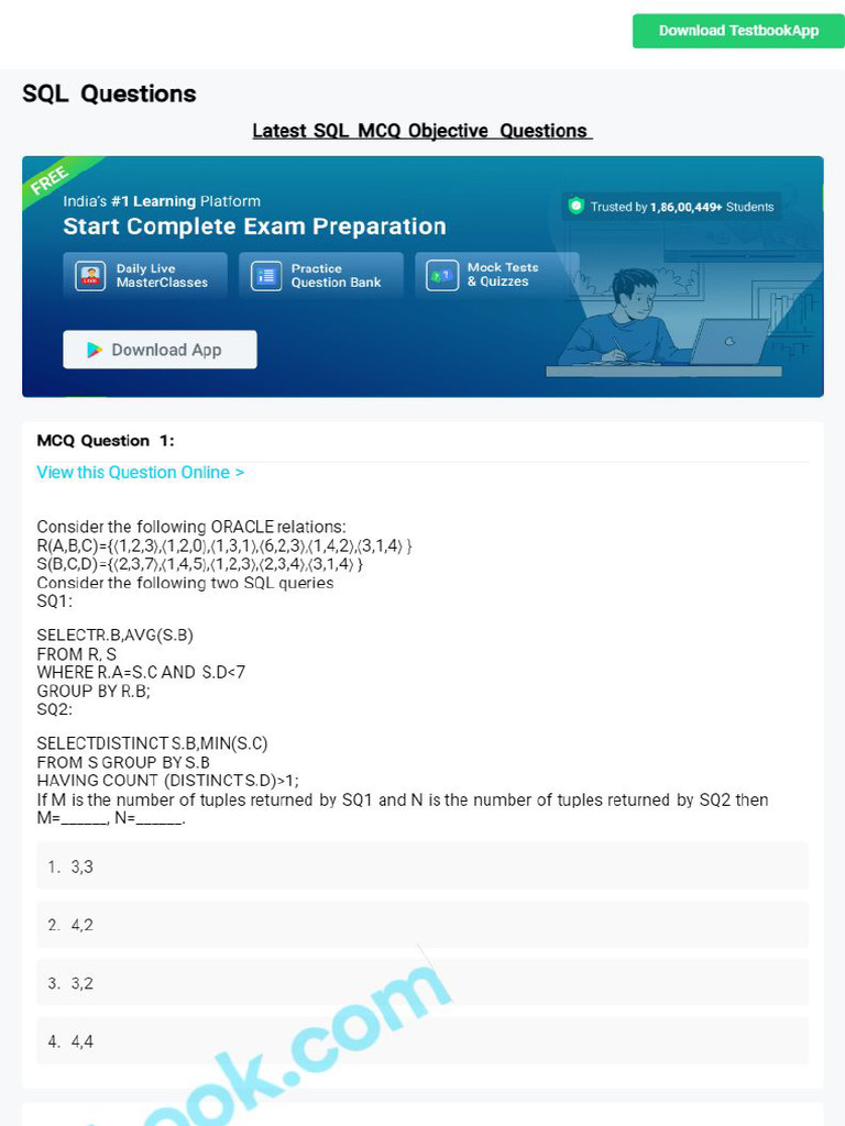 Mcq on sql 5eea6a093914 pdf