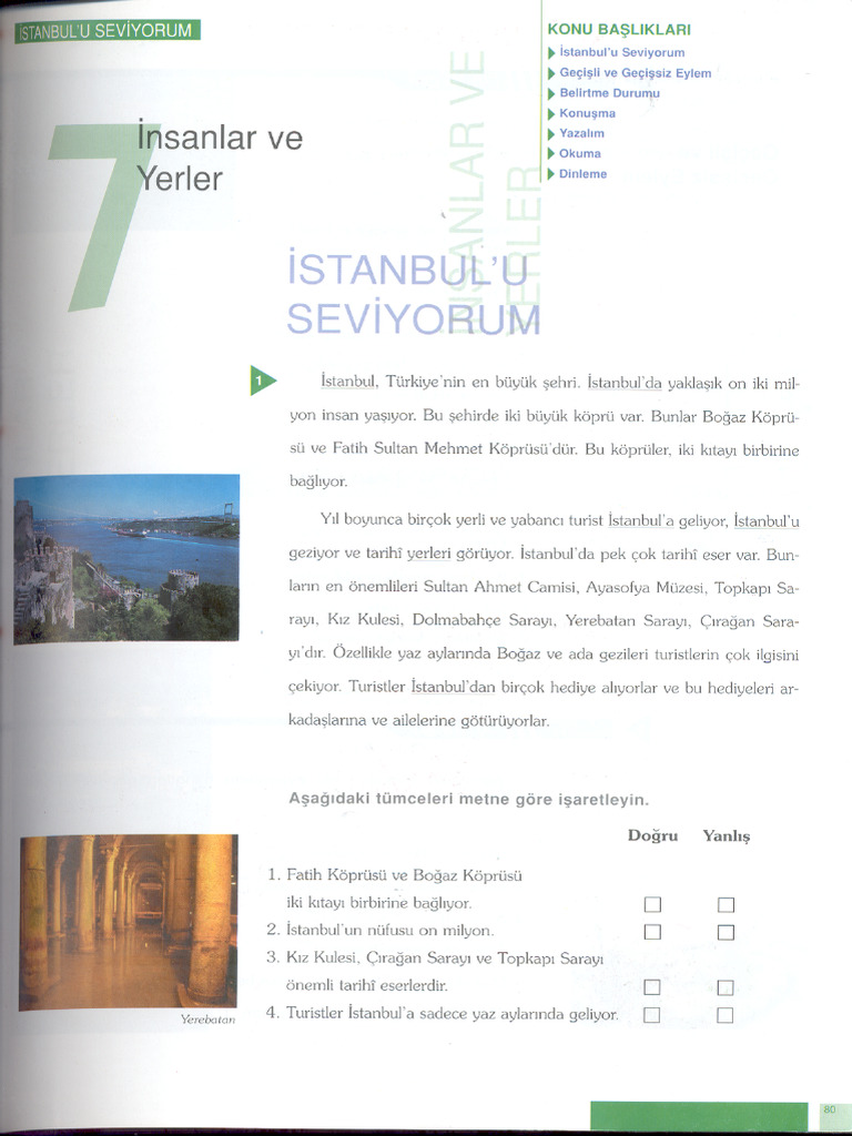 Turkish Language Course Book Unit 8 | PDF