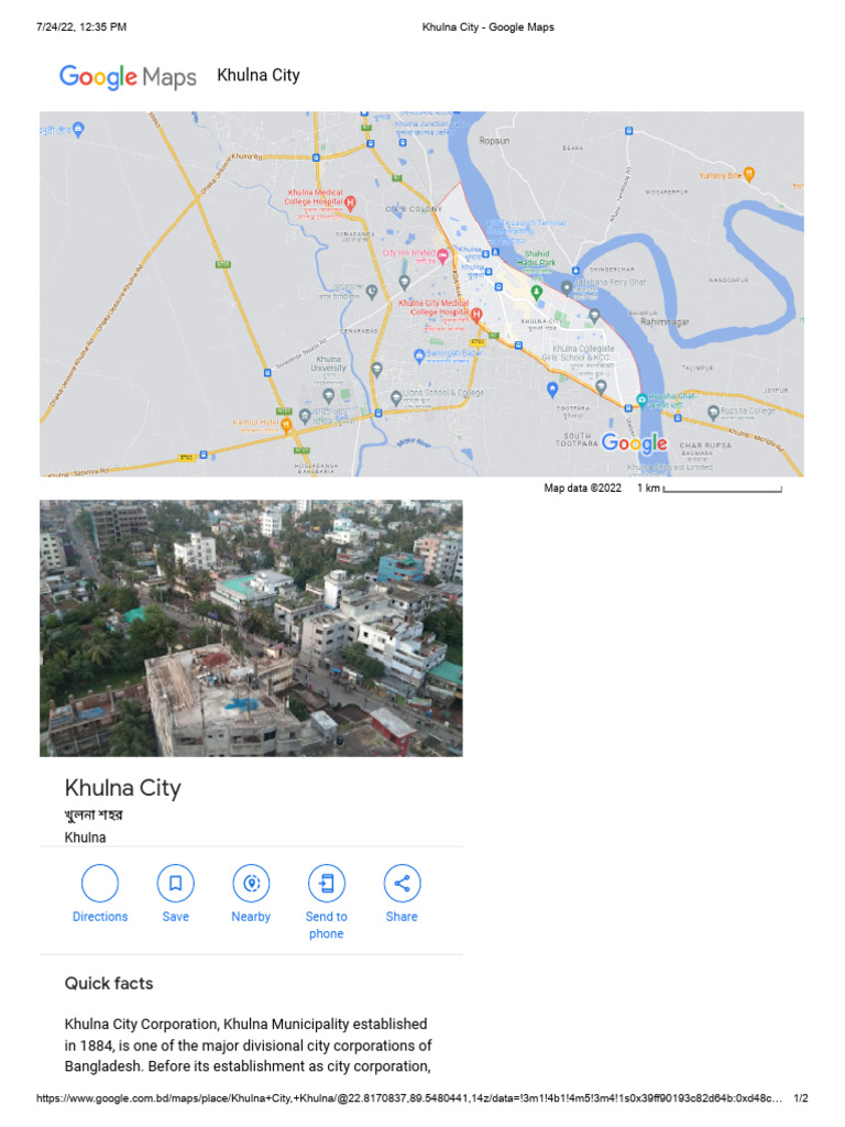 Khulna City Map and Overview | PDF