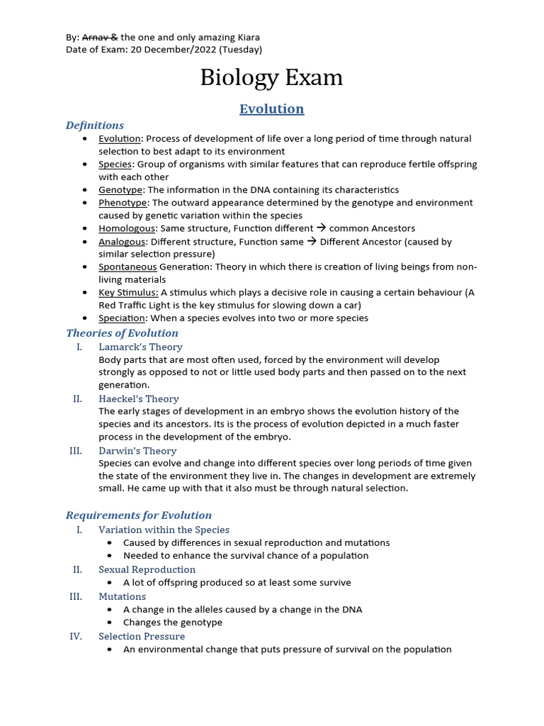 Biology Exam | PDF | Translation (Biology) | Gene