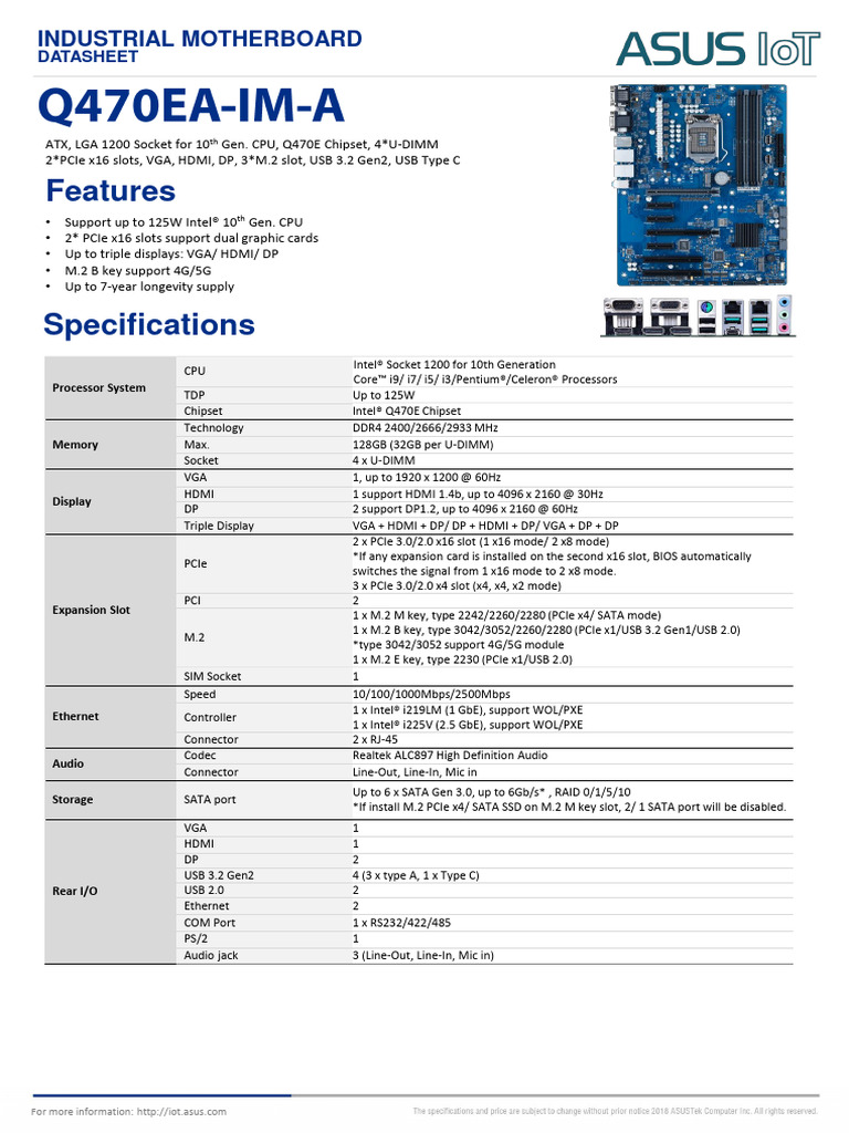 Q470EA IM A Datasheet | PDF | Electrical Engineering | Personal Computers