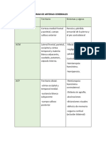 Afectacion y Síntomas de Arterias Cerebrales