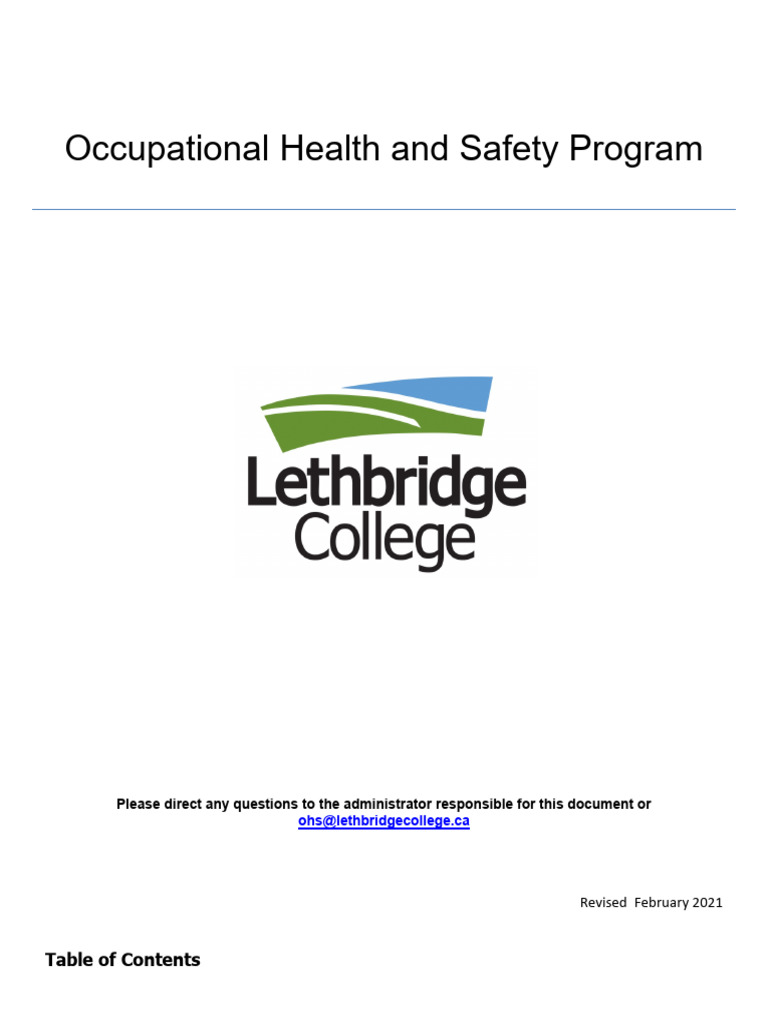 Policies Procedures Health Safety Occ Health Safety App B | PDF ...