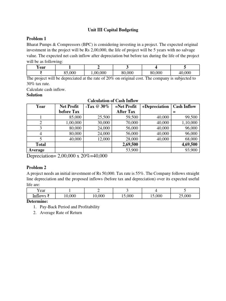 Capital Budgeting Analysis and Solutions | PDF | Net Present Value ...