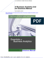 Dwnload Full Essentials of Business Analytics 2nd Edition Camm Solutions Manual PDF