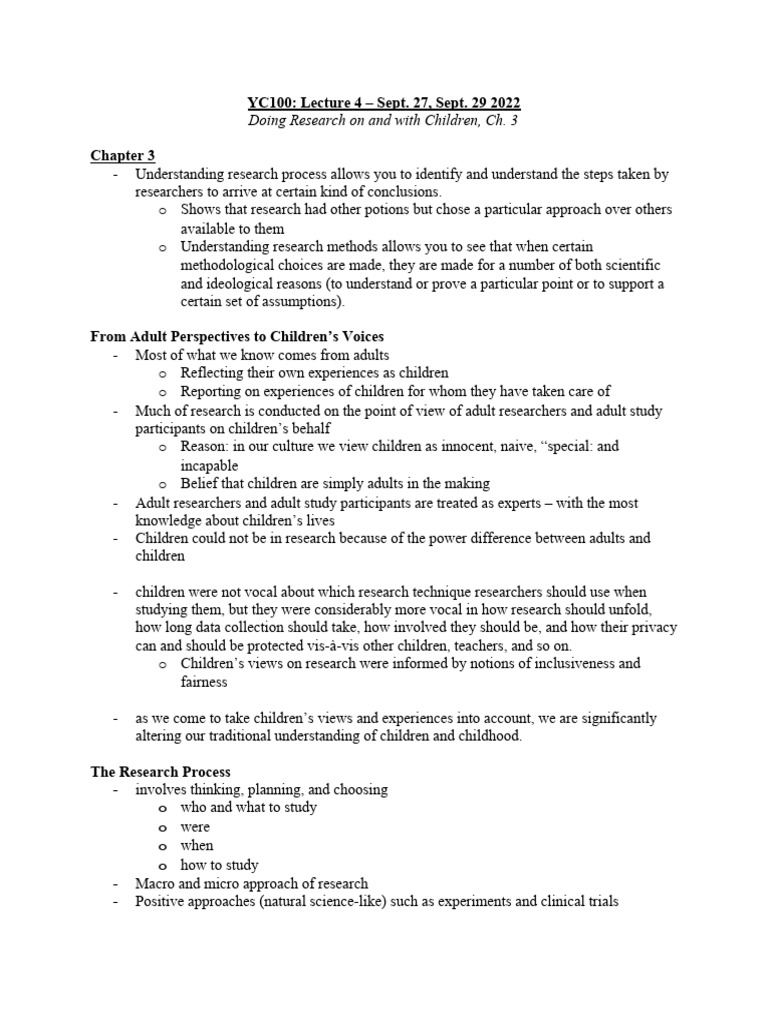 Research Methods with Children | PDF