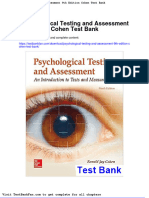 Dwnload Full Psychological Testing and Assessment 9th Edition Cohen Test Bank PDF