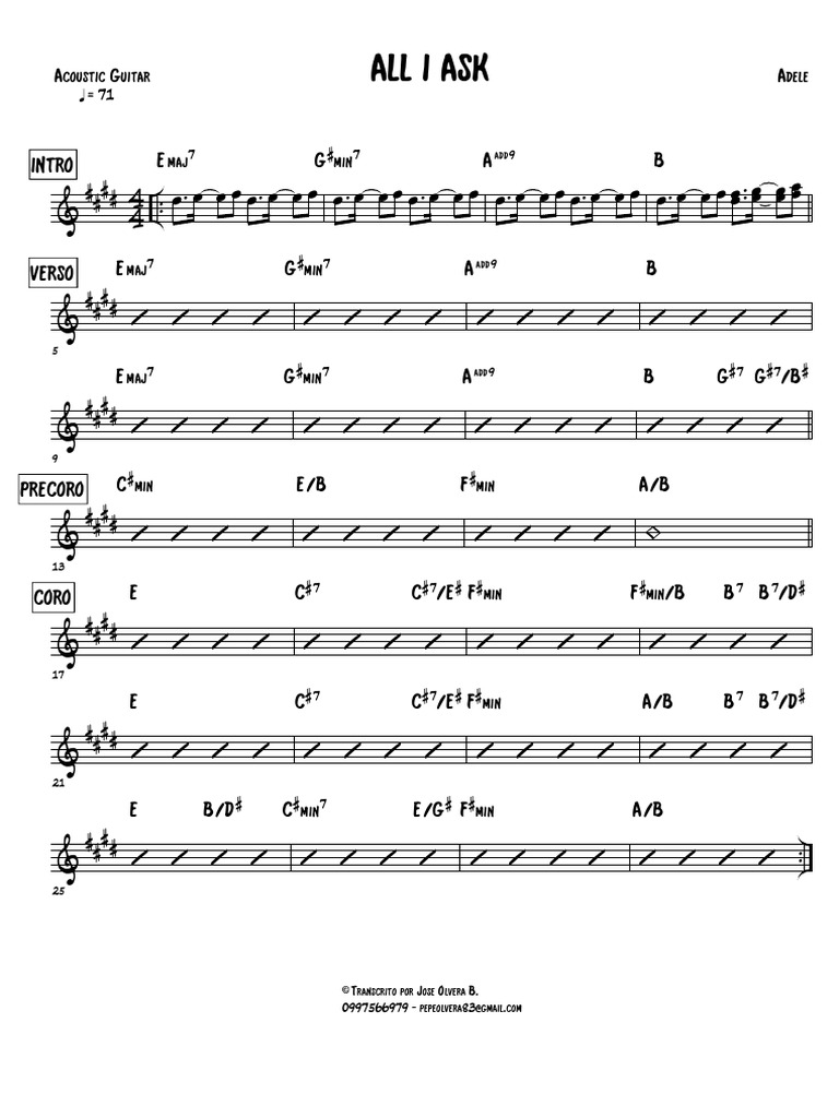 All I Askx - Acoustic Guitar | PDF
