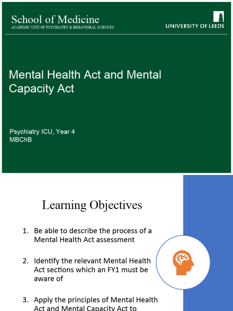 MCA and MHA PDF Mental Disorder Medicine