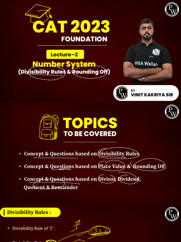 Quant Number System 02 Divisibility Rules Rounding Off Class
