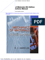 Dwnload Full Mechanics of Materials 8th Edition Hibbeler Solutions Manual PDF