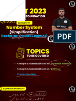 Quant Number System 11 - Simplification - Class Notes - MBA Foundation 2023