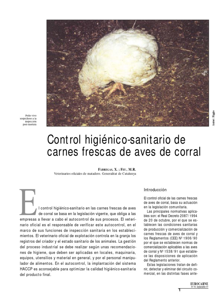 Control Higiénico-Sanitario de Carnes Frescas de Aves de Corral | PDF ...
