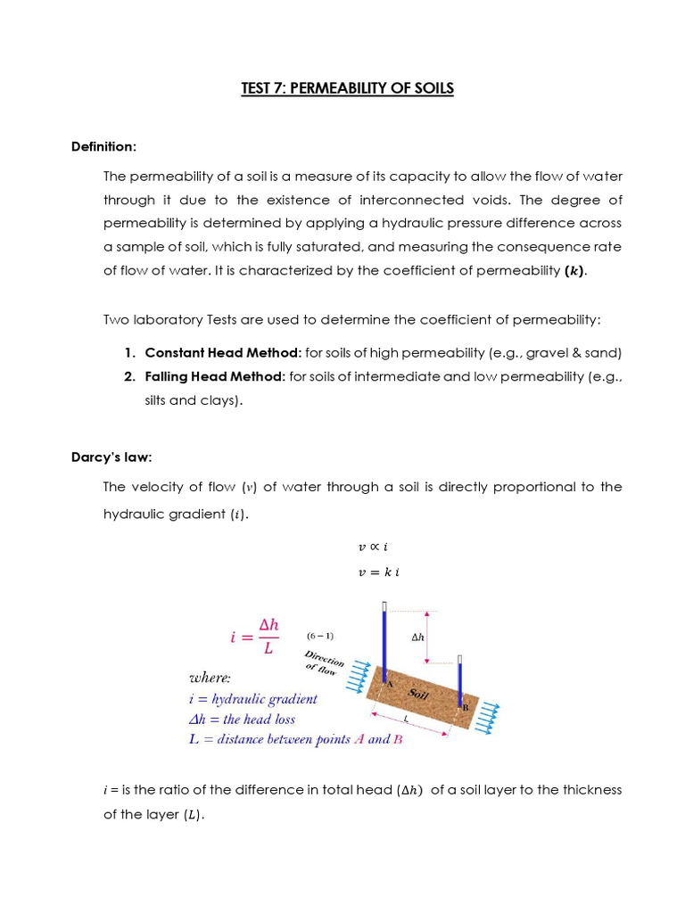 Soil Permeability Testing Guide | PDF | Chemical Engineering | Applied ...