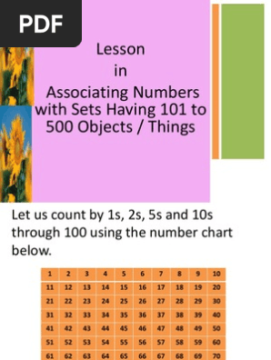 lesson 1 associating numbers with sets having 101 500 objects orthings pdf