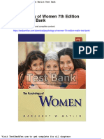 Dwnload Full Psychology of Women 7th Edition Matlin Test Bank PDF