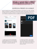 Instruction To Install Lightroom Mobile Presets