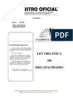 LEY ORGANICA DE DISCAPCIDADES REGISTRO OFICIAL
