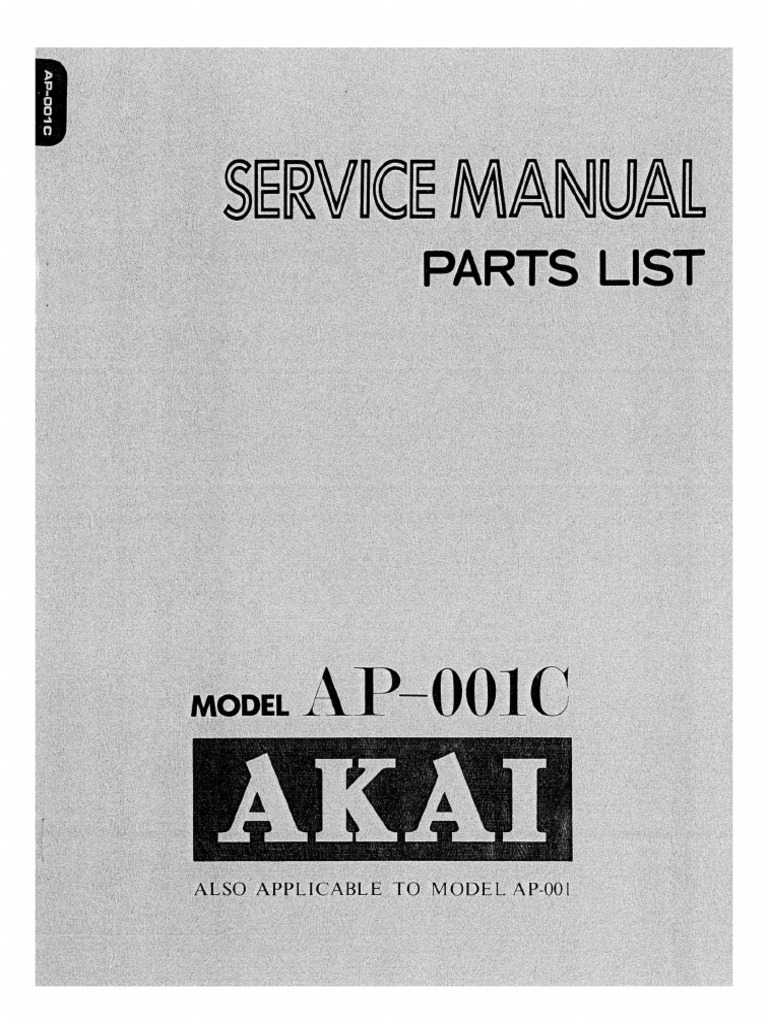 Akai AP 001 001 C Service Manual | PDF