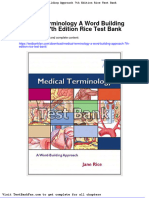 Dwnload Full Medical Terminology A Word Building Approach 7th Edition Rice Test Bank PDF
