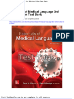 Dwnload Full Essentials of Medical Language 3rd Edition Allan Test Bank PDF