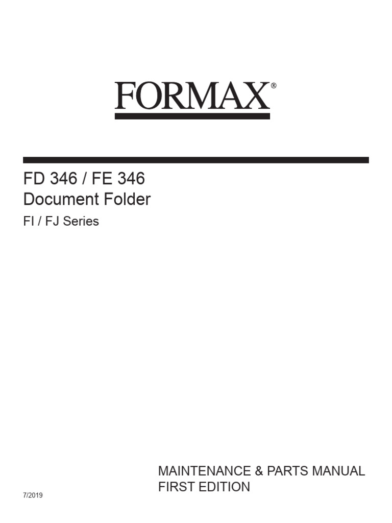 FD 346 Maintenance & Parts Manual | PDF | Belt (Mechanical ...