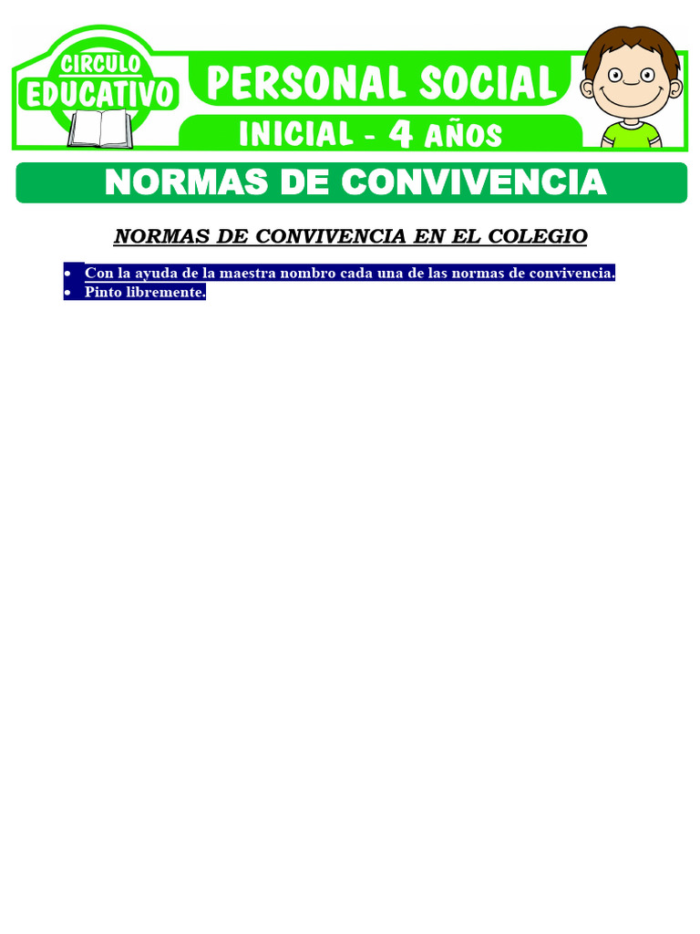 Normas de Convivencia para Ninos de Cuatro Anos | PDF | Arte