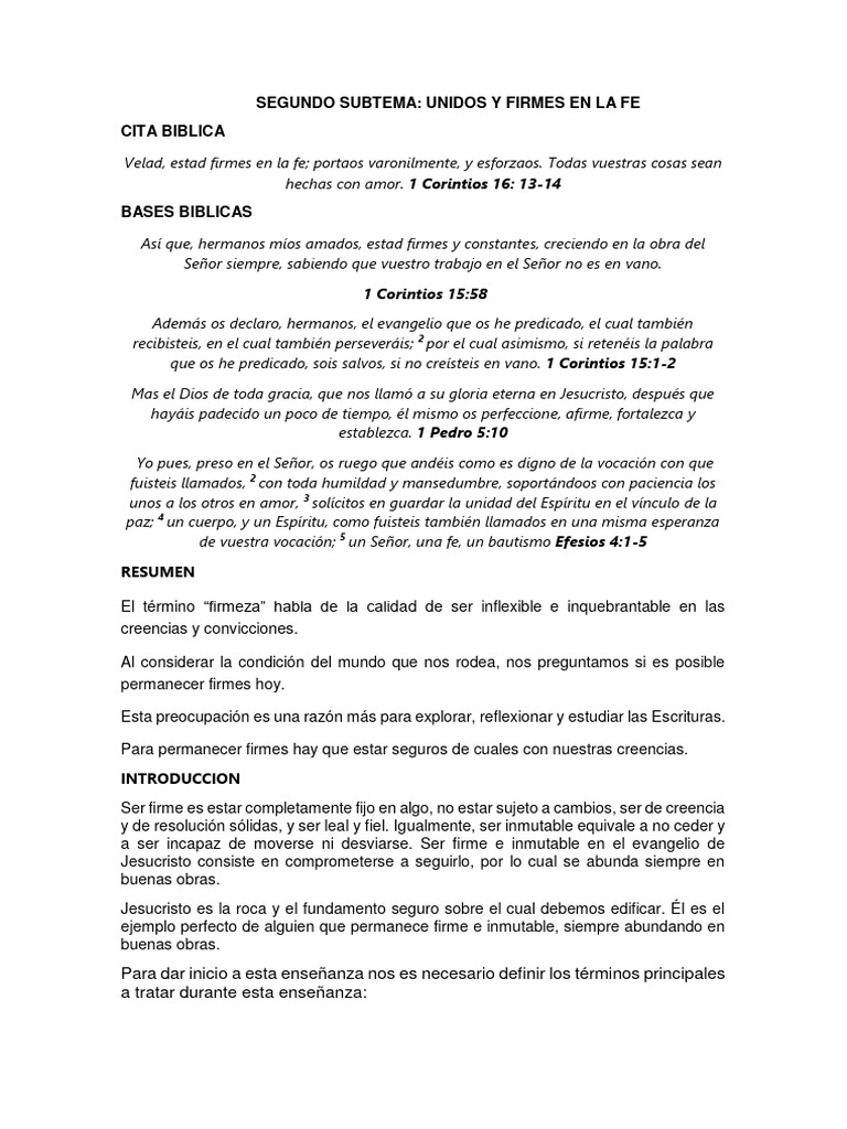 Firmes en la fe y la unidad cristiana | PDF | Cristo (título) | Jesús