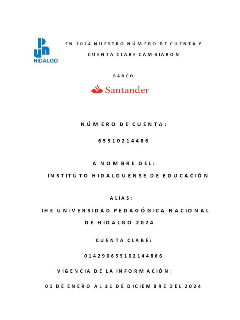 Numero de Cuenta 2024 PDF