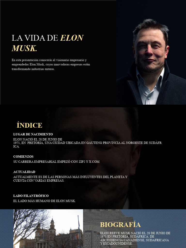 Biografía de Elon Musk: Orígenes y Logros | PDF | Elon Musk | Espacio X