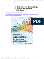 Dwnload Full Essentials of Statistics For Criminology and Criminal Justice 1st Edition Paternoster Test Bank PDF
