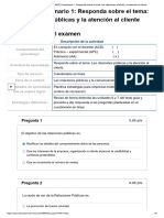 Examen - (AAB02) Cuestionario 1 - Responda Sobre El Tema - Las Relaciones Públicas y La Atención Al Cliente - Respuestas