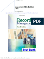 Dwnload Full Records Management 10th Edition Read Test Bank PDF