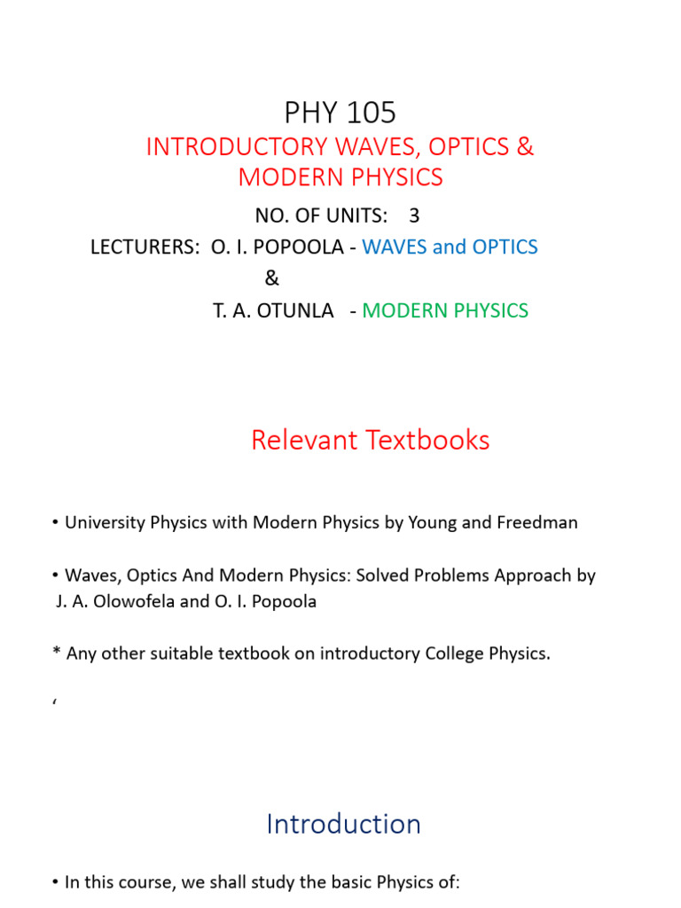 Phy 105 - 22 - 23 - Part - 1 | PDF
