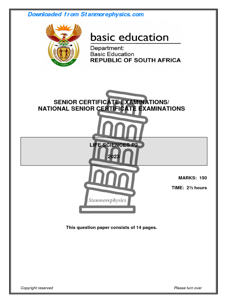 life science grade 12 paper 2 november 2023