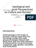 Anthropological and Sociological Perspectives On Culture and Society"