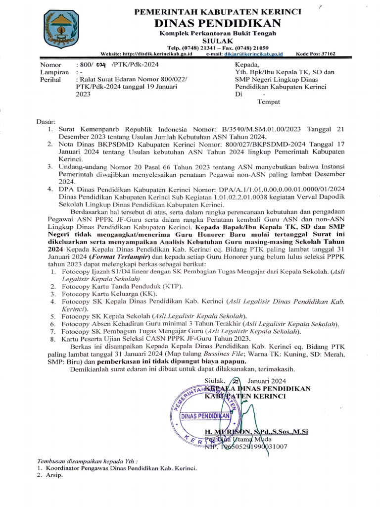 Ralat Surat Edaran | PDF