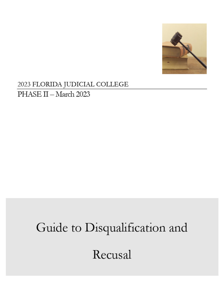 Florida Disqualification and Recusal Guide | PDF | Judicial ...