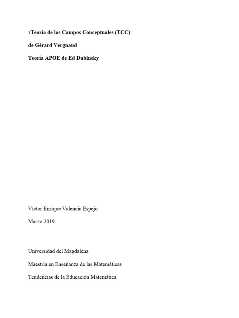 Fundamentos de la Teoría de Campos Conceptuales | PDF | Inferencia ...