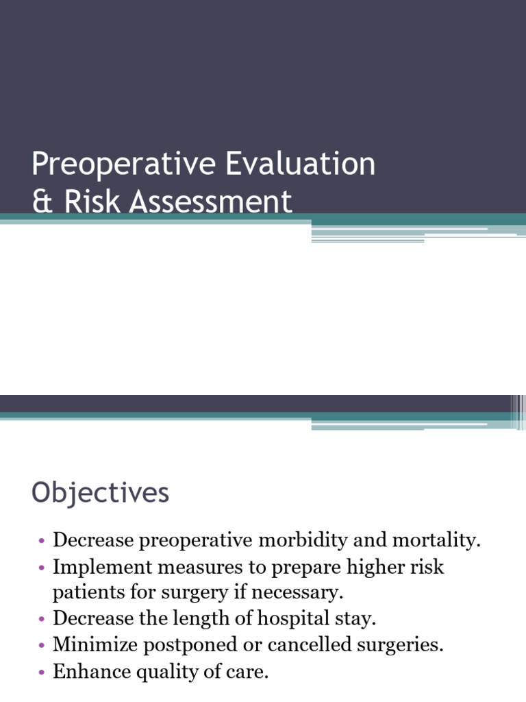 Preoperative Risk Assessment Guide | PDF | Hypoglycemia | Anesthesia