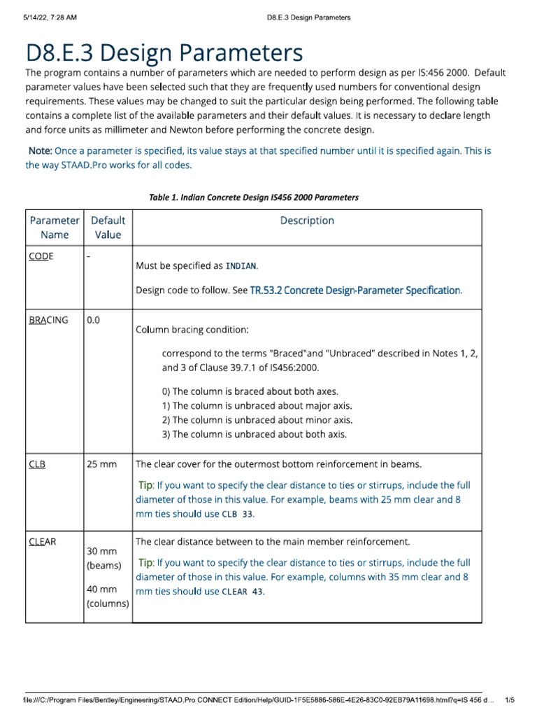 D8 - E - 3 Design Parameters | PDF