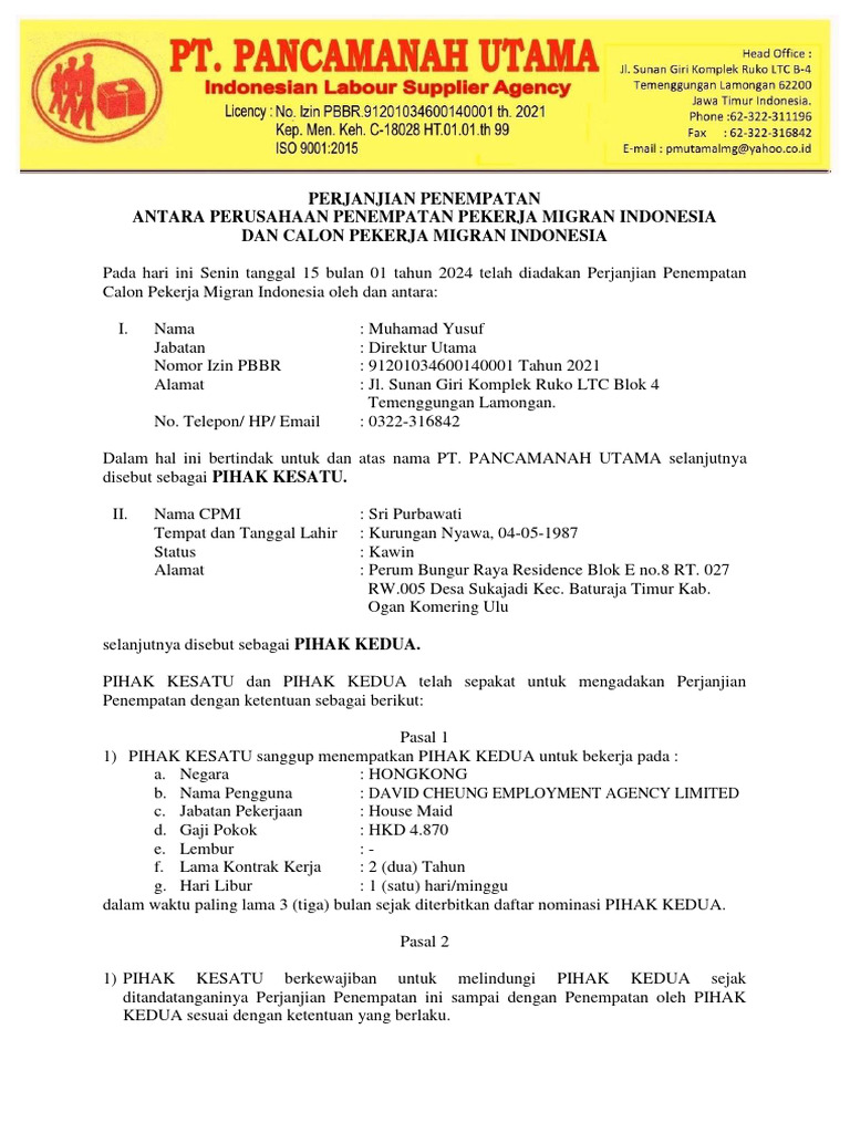 Pelatihan Keterampilan Calon TKI