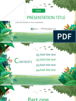 Green Cartoon Forest Powerpoint Template