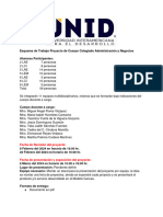 Esquema de Trabajo Proyecto de Cuerpo Colegiado Administración y Negocios