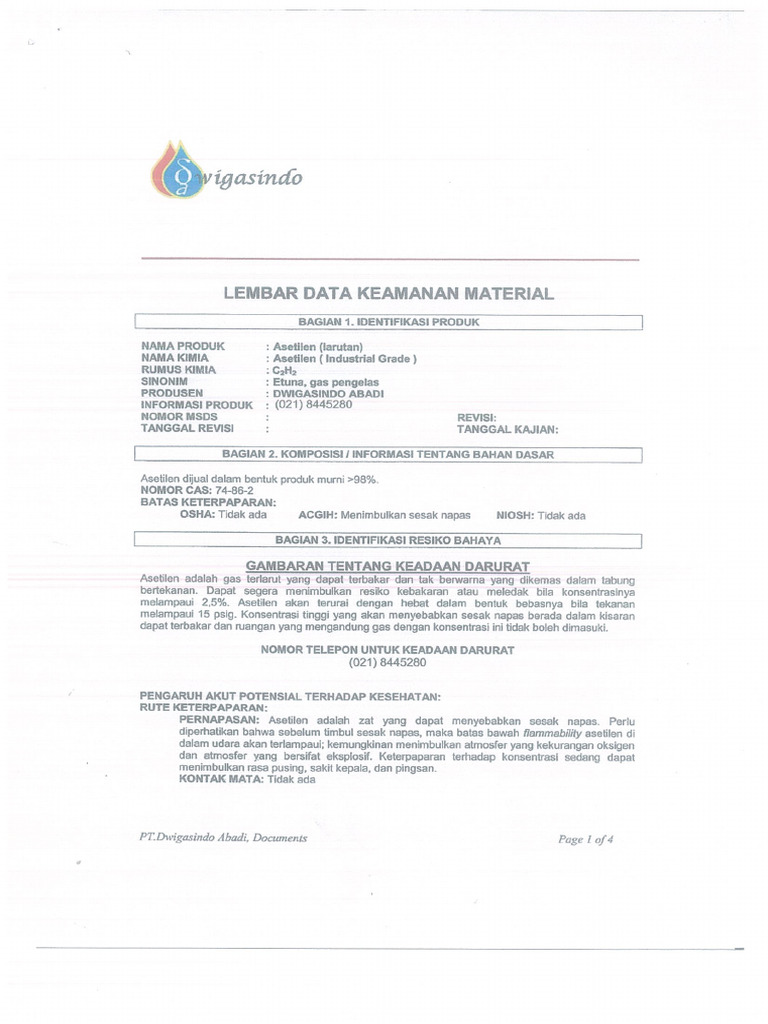 MSDS C2H2 | PDF